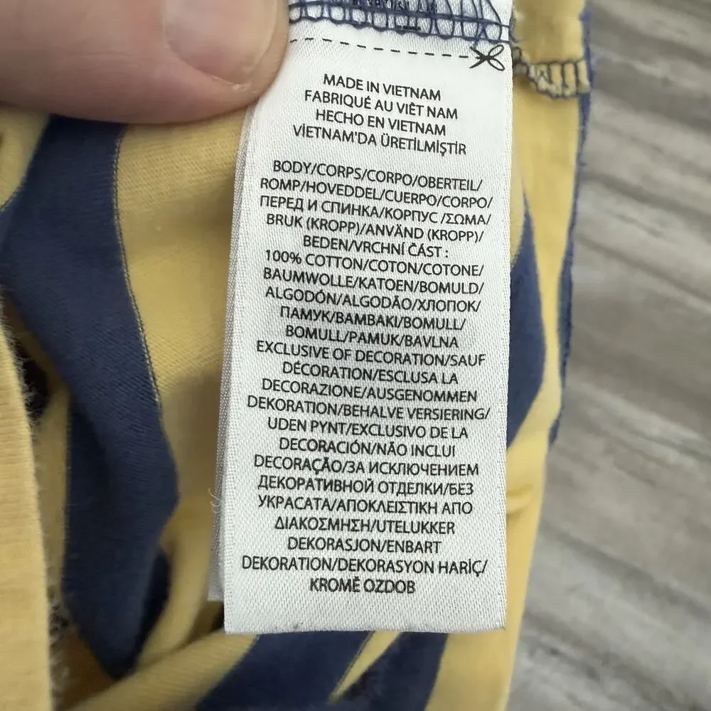 POLO Ralph Lauren T-Shirt Mens 4XLT Tall Yellow Blue Striped Pony Short Sleeve